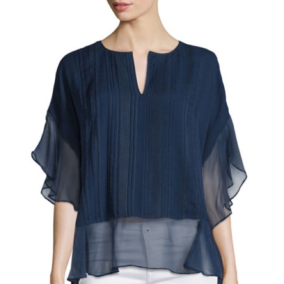 Flowy Navy Diane Von Furstenberg Top - Picture 9 of 9